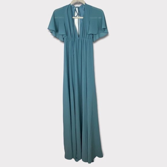 NWT Show Me Your MuMu‎ Maxi Dress Faye Flutter Blue Size XS New With Tags Boho - Picture 5 of 13